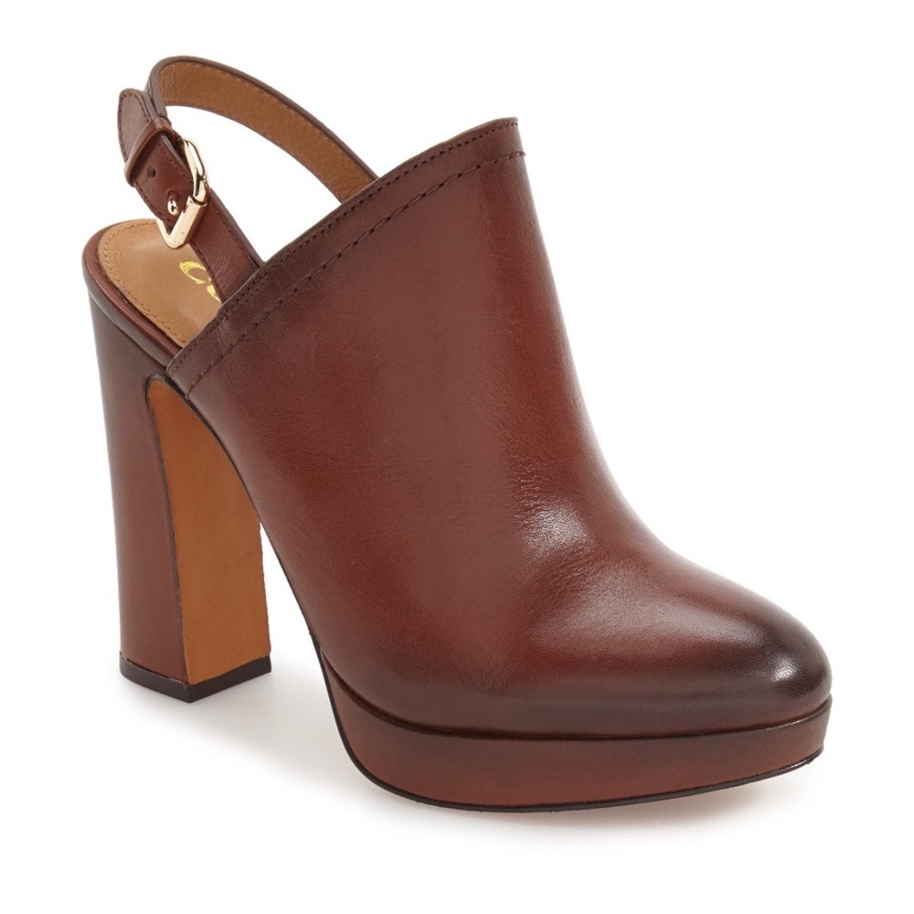 Coach Brown Leather Mules